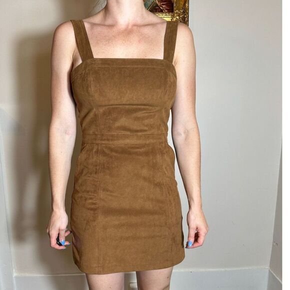 Abercrombie and Fitch Faux Suede Brown Dress Size Small - Picture 2 of 5